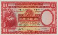 p176e from Hong Kong: 100 Dollars from 1941